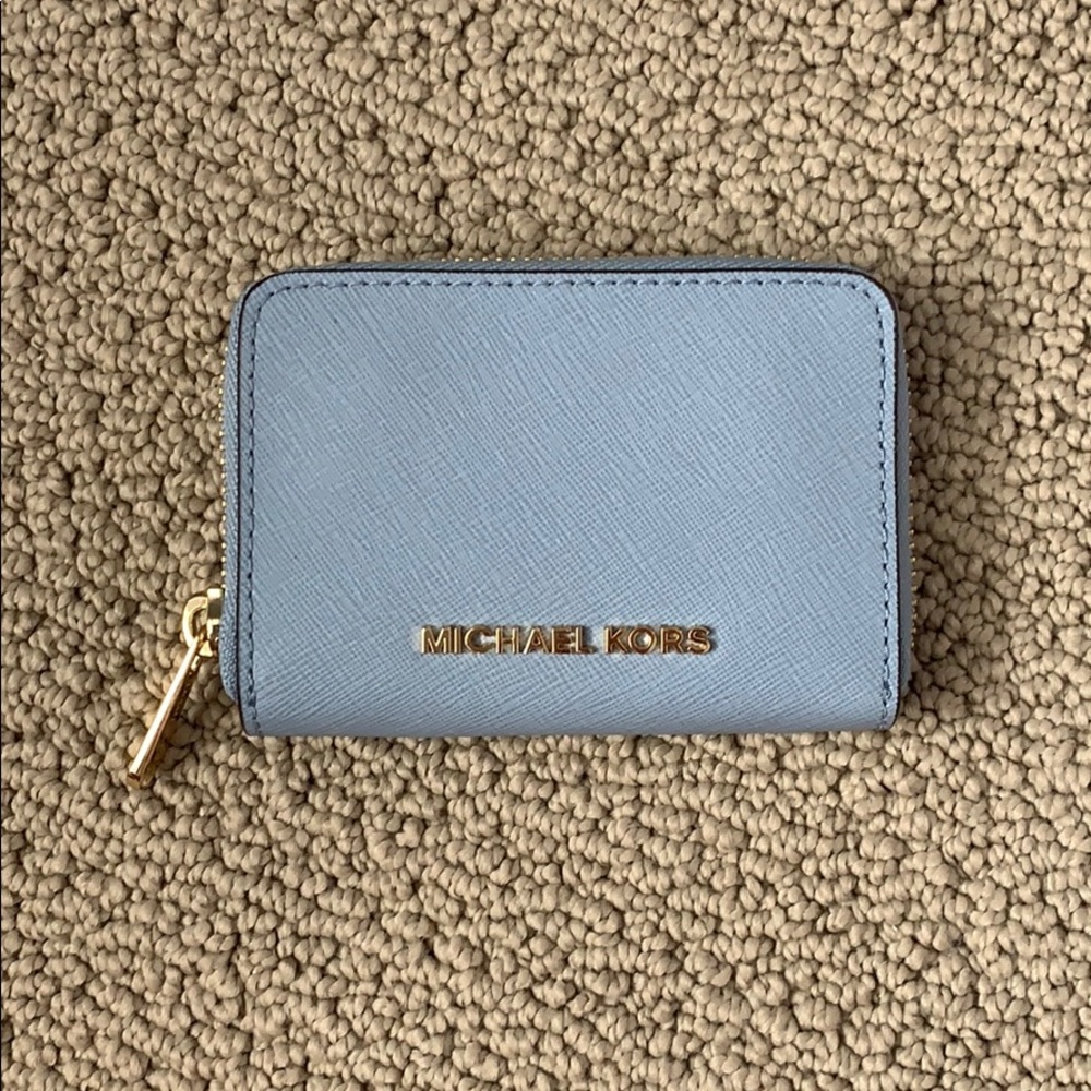 Michael Kors small pale blue wallet